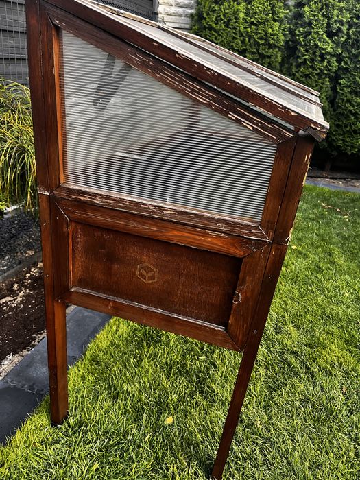 Drewniany zielnik / mini szklarnia Greenspot Vintage + Drewnochron 2,5L Palisander
