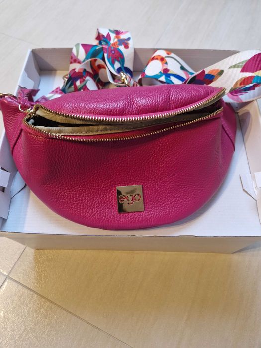 Różowa listonoszka skórzana Ego