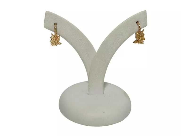 Złote kolczyki bigiel angielski lira próba 585 waga 2,57 g