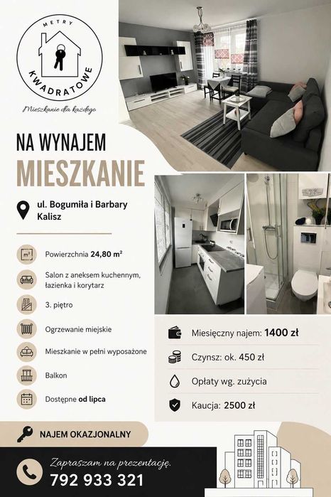 Kawalerka wyposażona z balkonem!