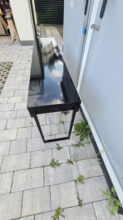 Biurko konsola IKEA Besta Burs czarny lakier połysk
