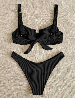 Biquíni Laço Simples sexy Azul/Preto (003)