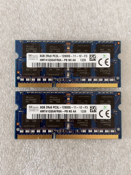 16GB, Hynix,  2x8GB, SODIMM,PC3L, HMT41GS6DFR8A-PB
