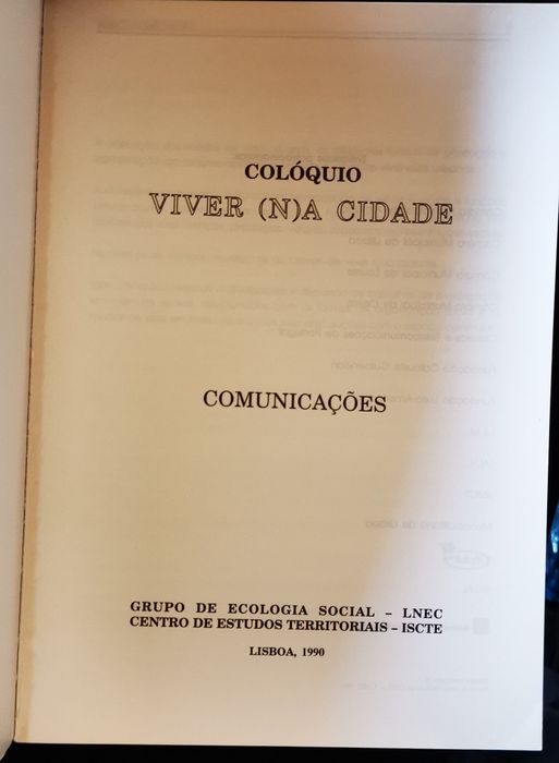 Coloquio viver na cidade