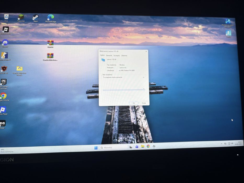 Monitor gamingowy Lenovo Legion Y25-30 – 24.5" / IPS / 240Hz (280Hz OC) / 0.5ms