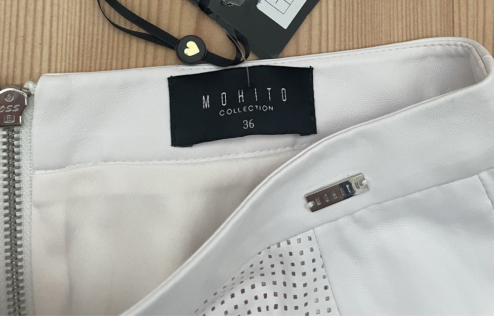 Mohito spódnica z ekoskóry skóra biała  36 38 nowa 149zł