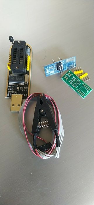 Програматор CH341B 24 25 FLASH EEPROM з кліпсою/прищіпкою адаптером