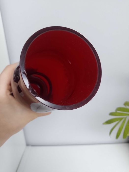 Wazon PRL czerwony ciemny