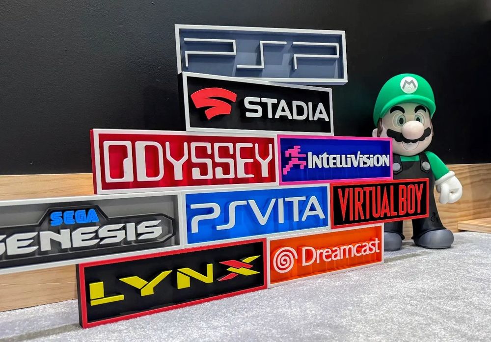 Placas decorativas de consolas retro 3D