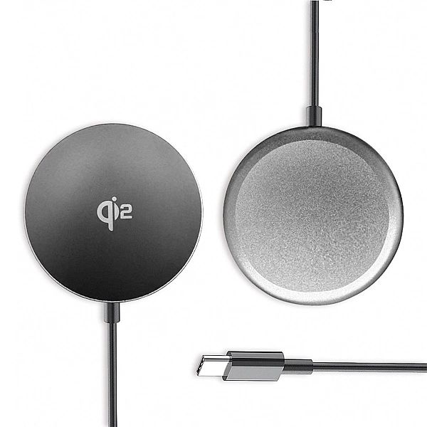 Ładowarka indukcyjna Wozinsky 15W bezprzewodowa Qi2 - czarna