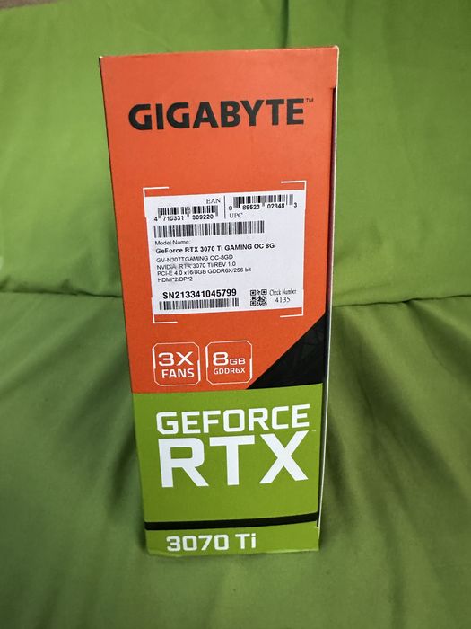 Відеокарта  GIGABYTE GeForce RTX 3070 Ti GAMING OC 8G (GV-N307TGAMING OC-8GD)