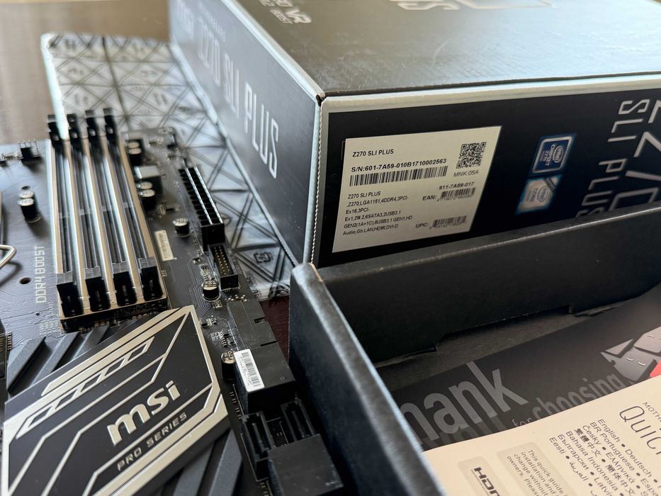 MSI Z270 SLI PLUS LGA1151 DDR4 ATX BOX + I/O Shield + Akcesoria