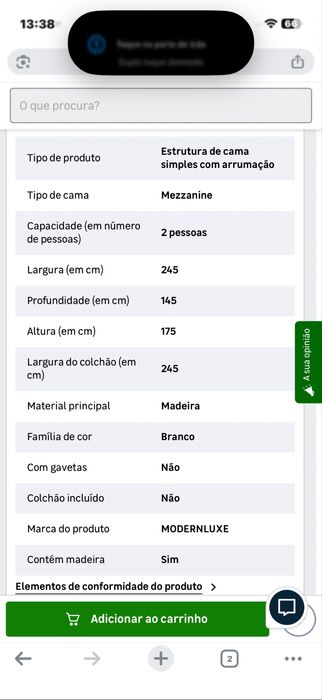 Vendo cama Mezzanine
