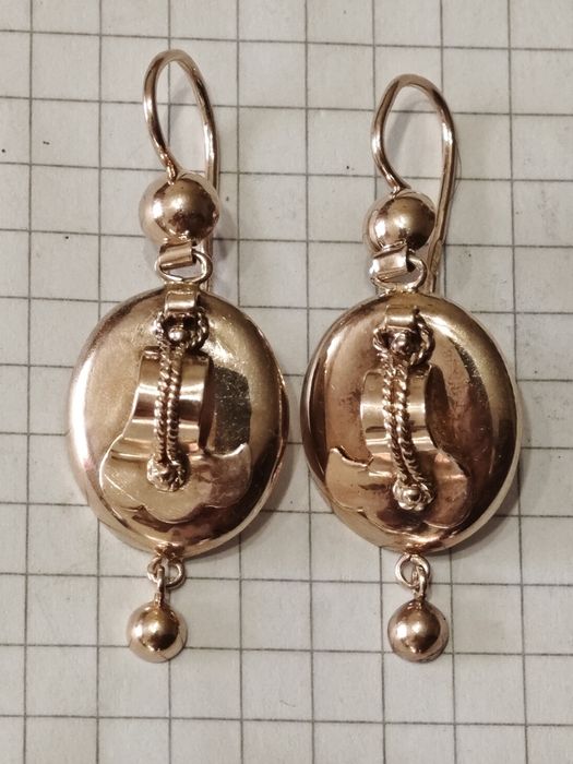 Золоті сережки-самовари, протяжки, 583 проба.