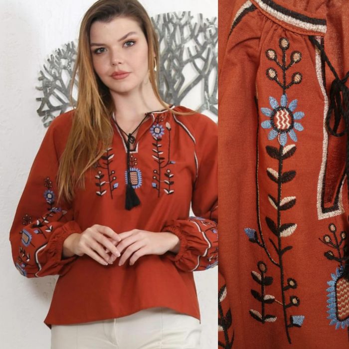 Натуральна вишиванка "Польові квіти" S, M, L