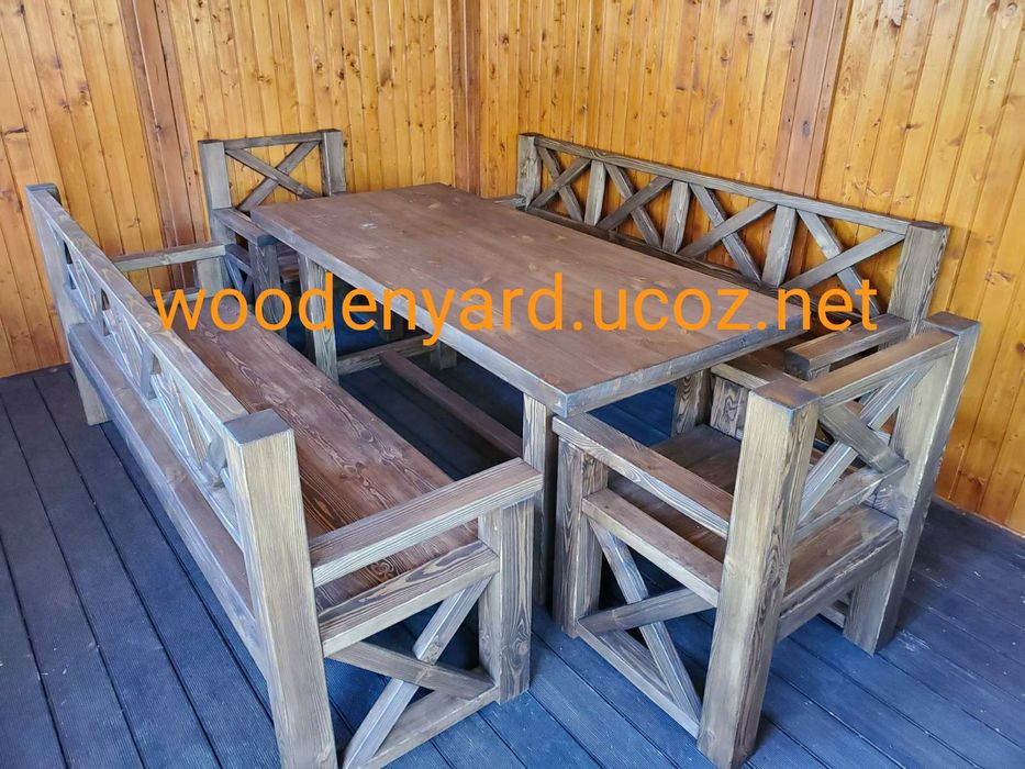 Садовый набор мебели из дерева