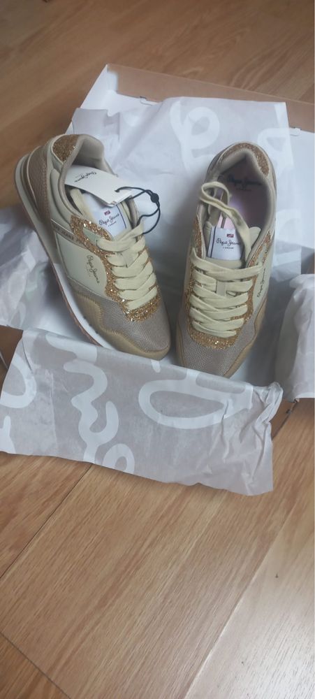 T nis Sapatilhas Pepe Jeans beje dourado 38 Odivelas OLX Portugal