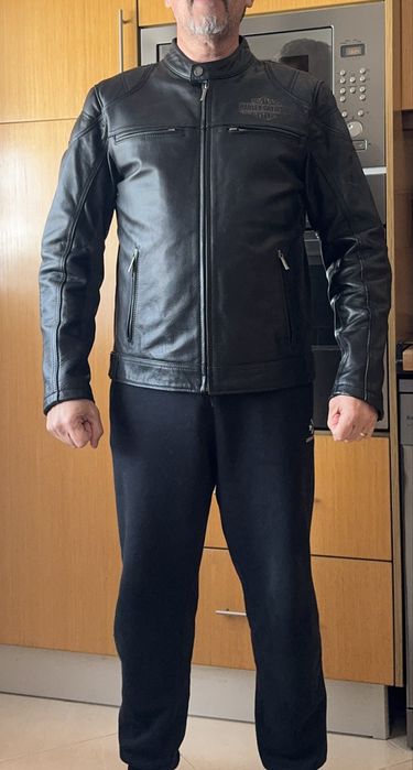 Blusão Harley Davidson em Couro Genuíno – Tamanho M – Raro & Vintage