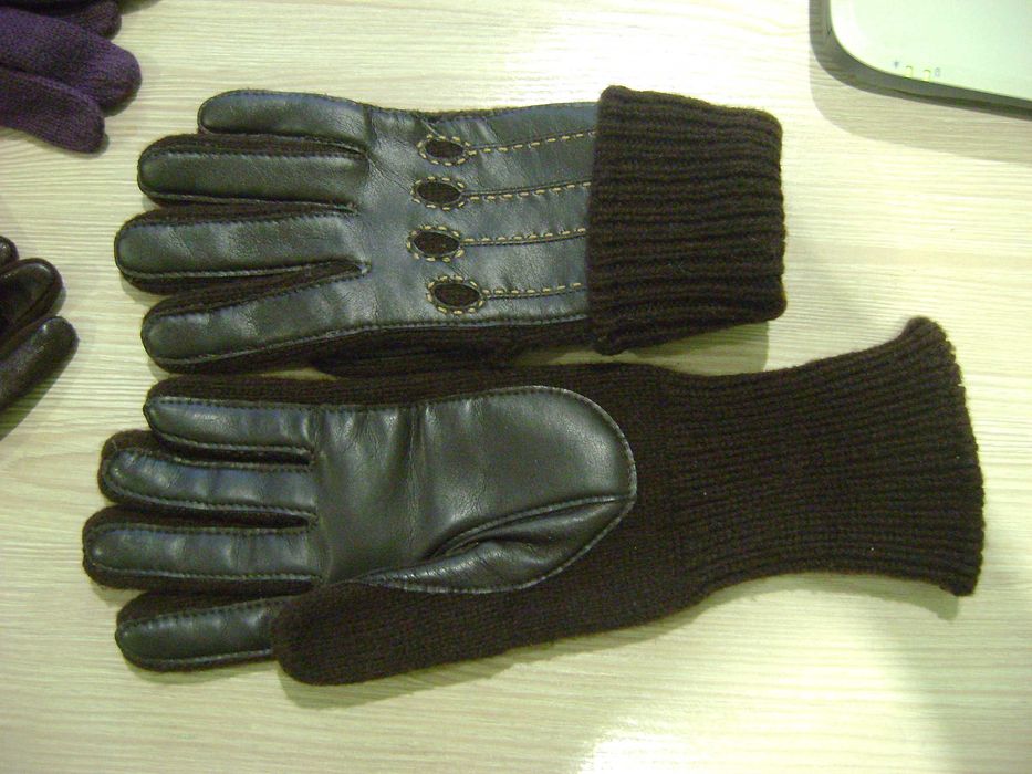 перчатки женские кожаные, варежки из овчины размер 7(М)