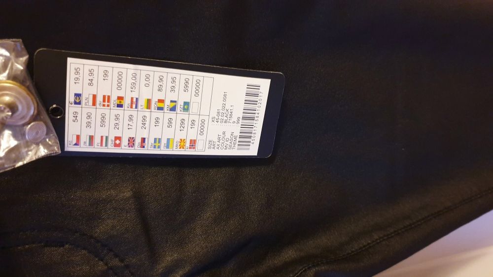 Nowe spodnie rurki imitacja skóry XS New Yorker
