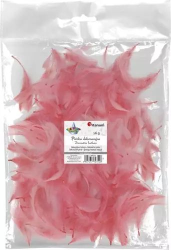 Ozdoba dekoracyjna. Piórka, różowe