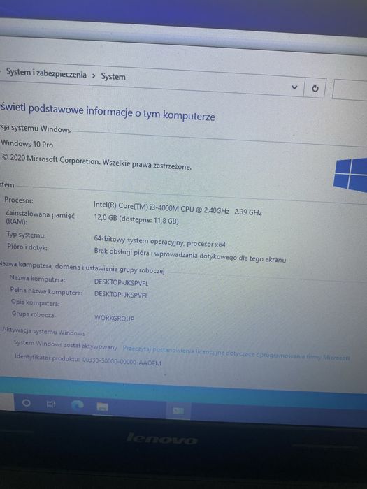 Laptop sprawny lenovo