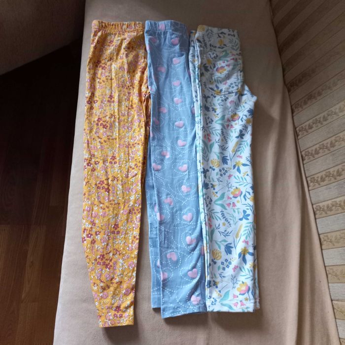 Leginsy legginsy getry spodnie 128 7-8 lat (3 szt)