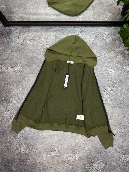 Зіп-худі Stone Island хакі зипхуди кофта Стон Айленд хаки стон зелений