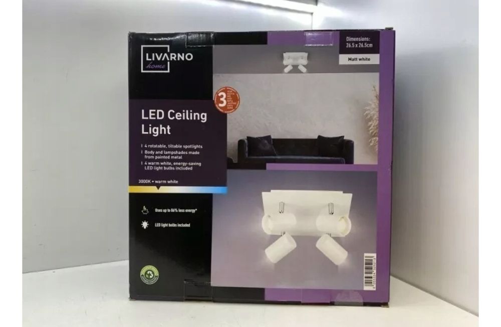 Lampa plafon led 4 punktowy livarno home