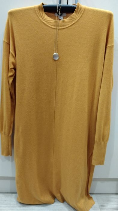 Платье стрейч плотный,горчичное XL р.
