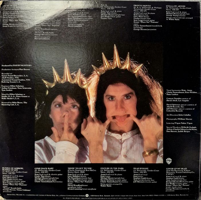 Kate & Anna McGarrigle – Pronto-Monto winyl 1978 USA
Winyl LP – Warner