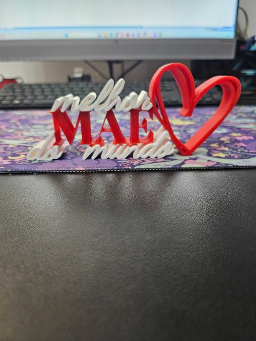 Letreiro Decorativo "Melhor Mãe do Mundo" - Presente Especial 3D