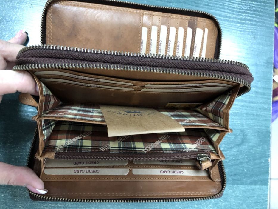 Hillburry кожаный кошелёк Клатч барсетка портмоне Hill Burry из кожи