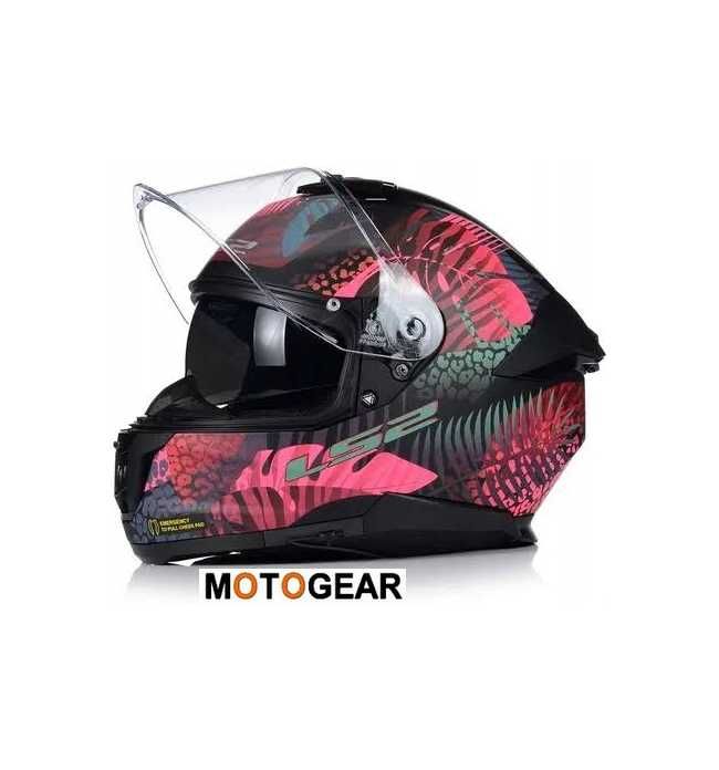 NOWY Kask LS2 FF808 Stream II jungle m.black pink blue rozmiar L, XL