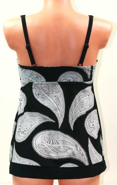 Top tankini kąpielowy miękki wzorzysty luźny dół ciążowy 36C