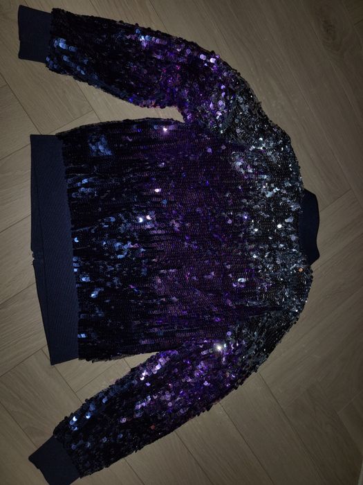 Kurtka cekinowa HM H&M , bomberka 128, kurteczka błyszcząca, narzutka