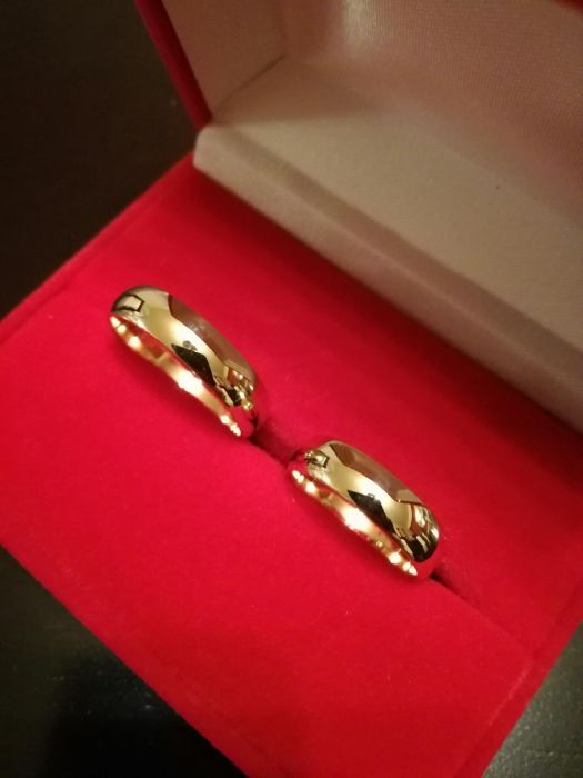 Złote Obrączki Ślubne - Półokrągłe, Nowe TANIO! - próba 585-14 karat