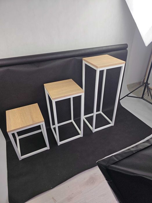 Kwietnik stojący metalowy biały stabilny bez montażu wysyłka PRODUCENT