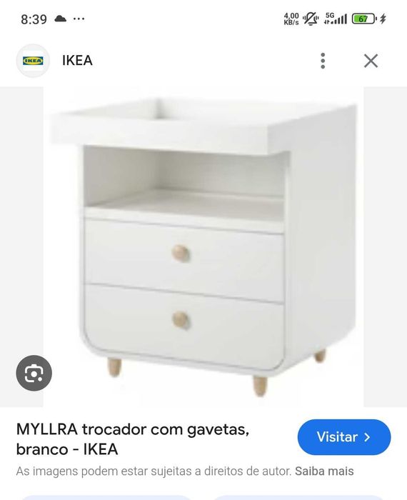 Trocador para bebé com arrumação