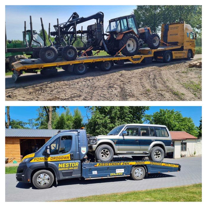 USŁUGI TRANSPORTOWE niskopodwoziowe pomoc drogowa 24h