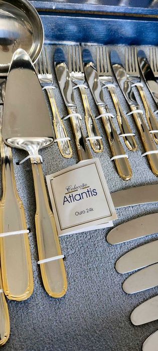 Faqueiro Coleção Atlantis Ouro 24k