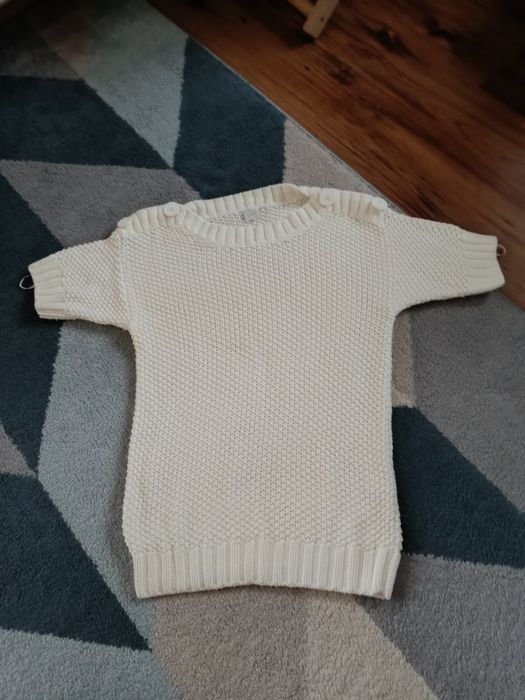 Sweter biały krótki rękaw rozmiar M