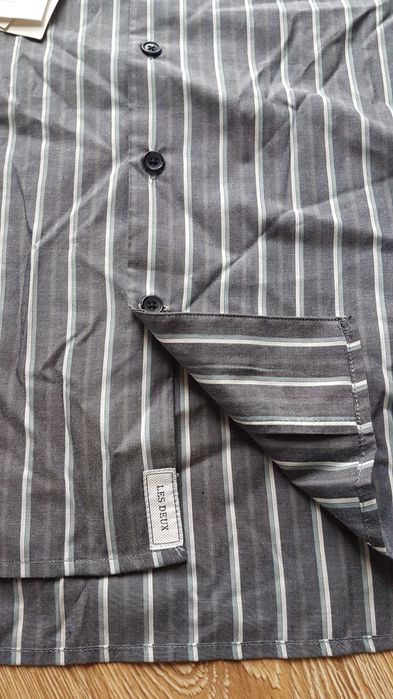 Les Deux Copenhaga Koszula męska Mathieu SS shert Charcoal xs