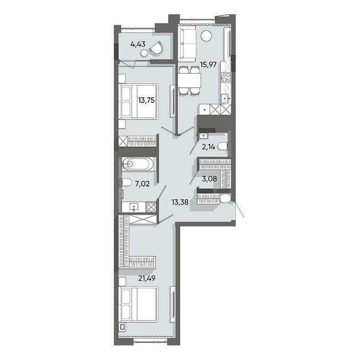 2-комнатная квартира по адресу ул. Стрийська (площадь 81,3 м²) - Atlanta.ua - фото 9