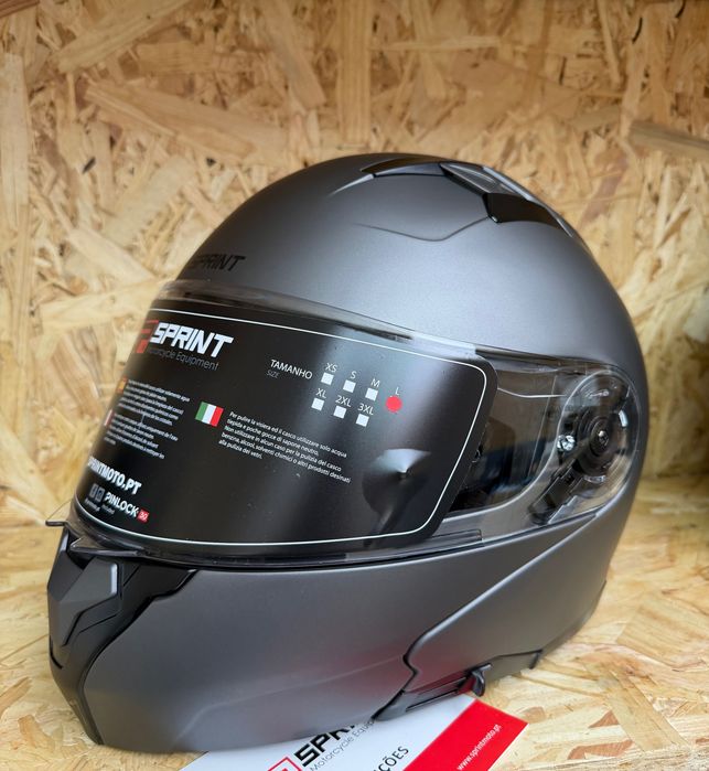 capacete sprint evo easy cinza - oferta pinlock - novo