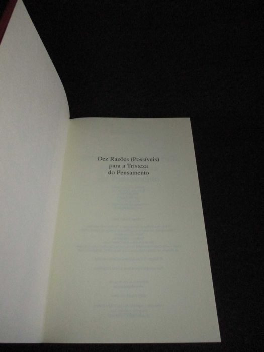 Livro Dez Razões (possíveis) para a tristeza do pensamento George Steiner