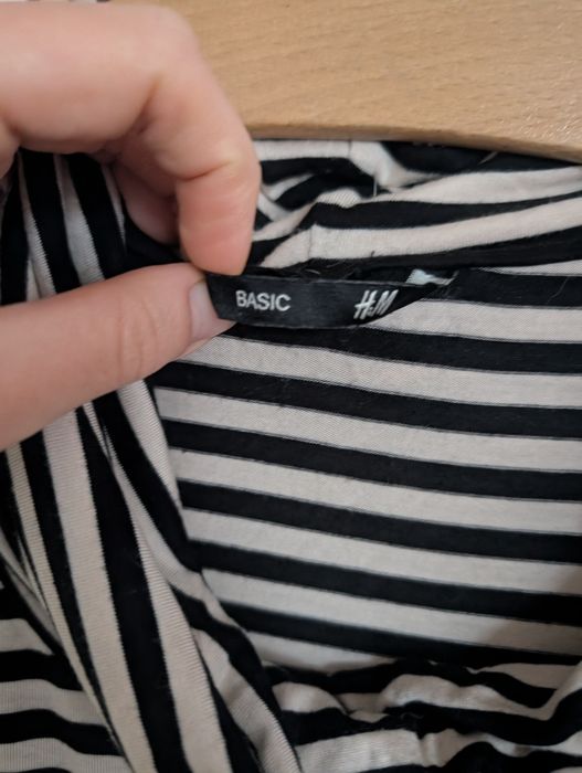 Cienki wiskozowy golf H&M Basic.w paski. Rozm M/L