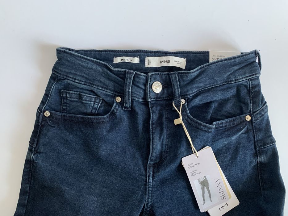 Nowe jeansy Mango spodnie skinny push-up pushup granatowe niebieskie