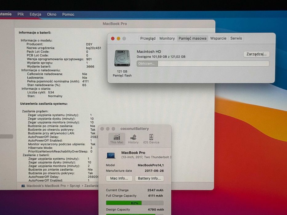 Apple MacBook Pro 13 2017 - i5 8GB / 128GB - 80% Kondycji baterii - Super Stan - Gwarancja -