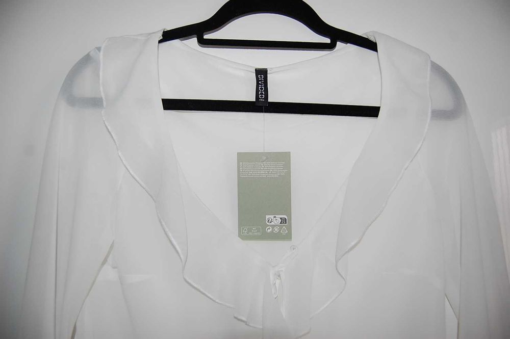 Biała szyfonowa bluzka mgiełka r 36 H&M nowa metka